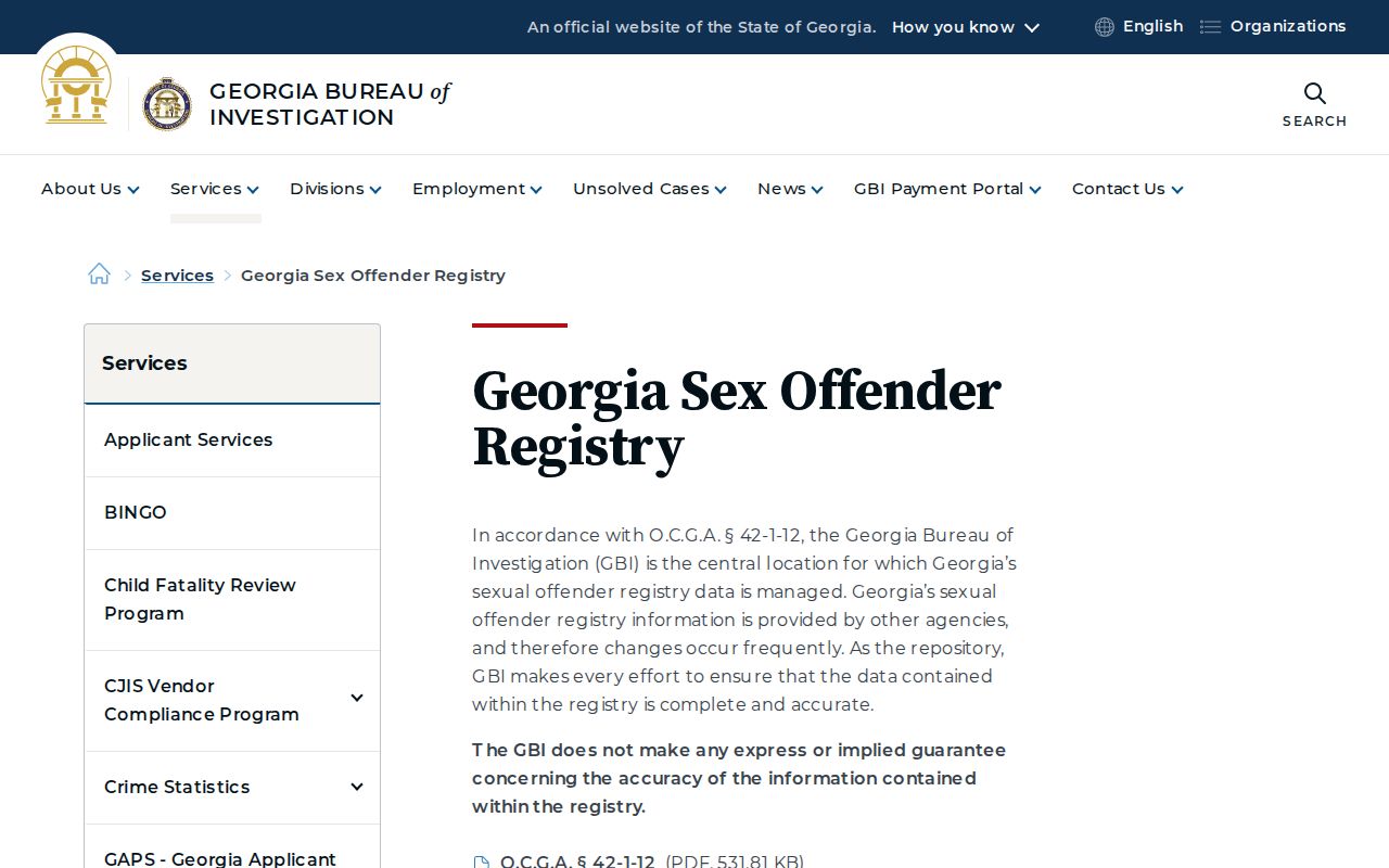 Appling County sex offender search Georgia registry