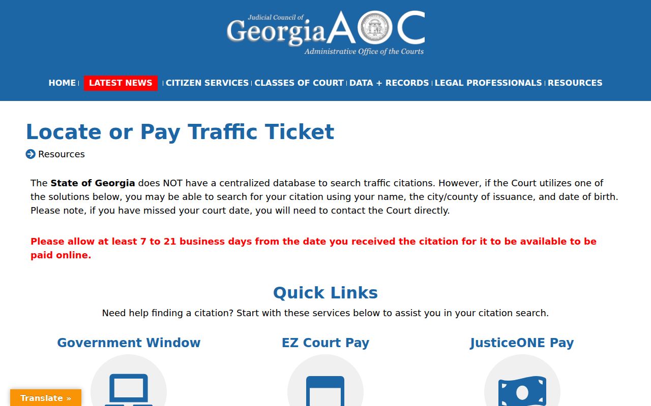 Baxley criminal records traffic citation routing
